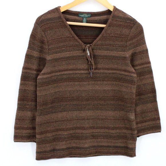 LRL Lauren Jeans Co. Sweater Womens Brown Pullover Long Sleeve Knit Size Medium - Picture 1 of 10